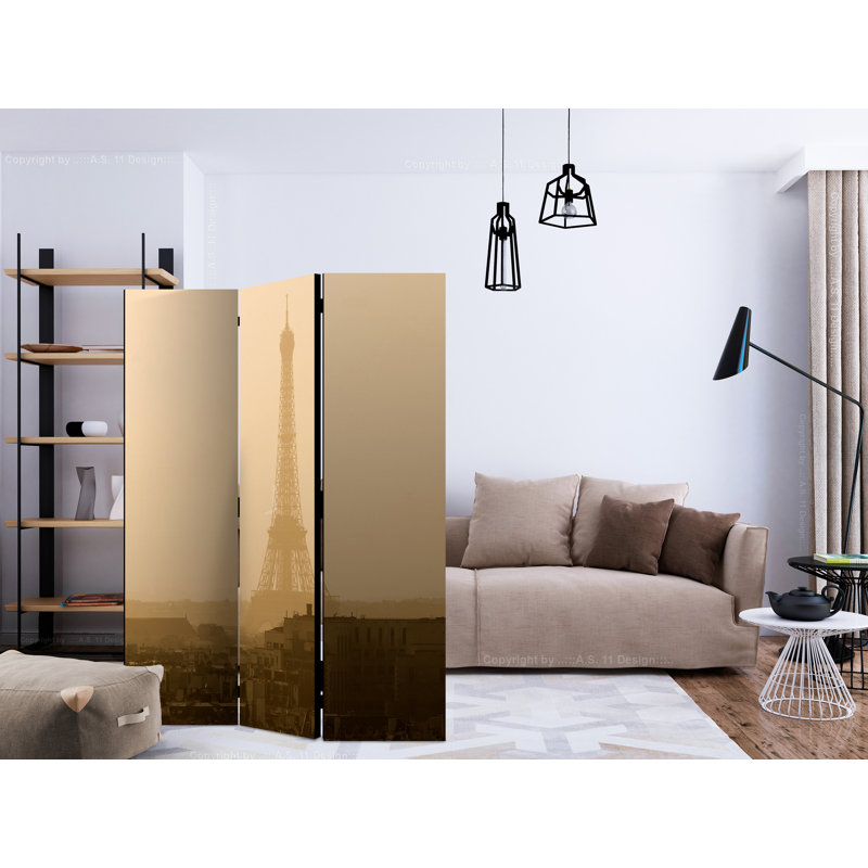 Gjinovefa 135cm W x 172cm H 3 - Panel Solid Wood Folding Room Divider