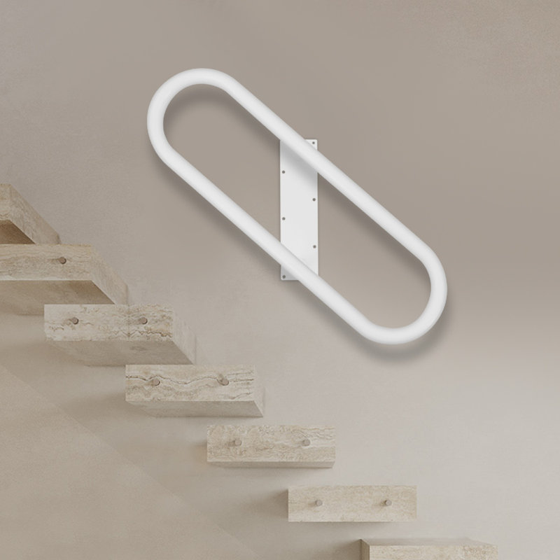 Oval-Shaped Wall Mounted Handrail, White