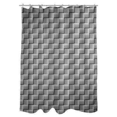 Rideau de douche simple basketweave rayures classic