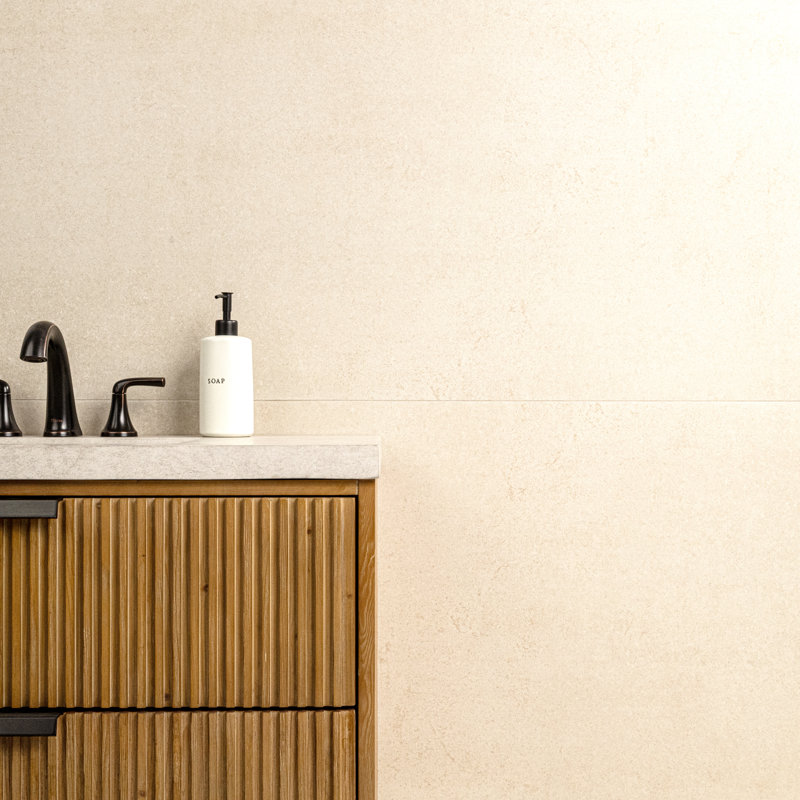 Tuiles de sol et murale Ackland Betonica Canvas 24 po x 48 po, aspect béton mat, en porcelaine., Canevas