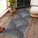 Jilliana Washable Geometric Machine Woven Polyester Area Rug in Black