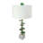 Verdant Agate-Slice Table Lamp with Marble Base 15"Dia. x 29.5" - Green, White