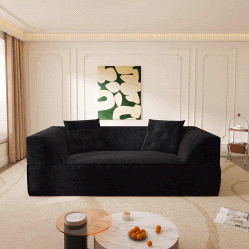 Canapé 3 places, canapé-lit convertible 3-en-1, canapé moderne à assise profonde de 79,5 po avec 2 coussins, canapé en chenille étincelant, méridienne