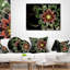 Coussin décoratif abstrait à motif floral abstrait vert