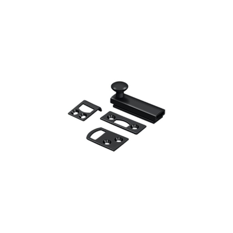 Brass Latch/Catch/Bolt, 1.9375" H x 2" W x 1.5625" D, Black
