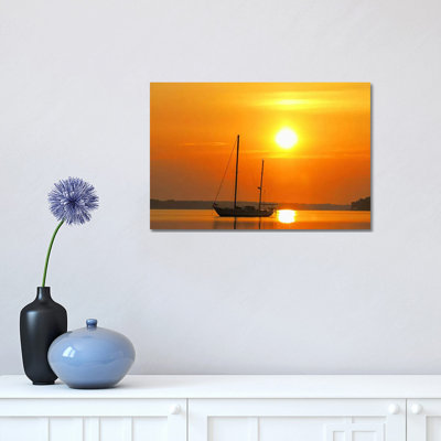 Sunrise Sail Boat - Wrapped Canvas Print