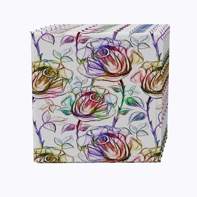 Cotton Floral Square Napkin