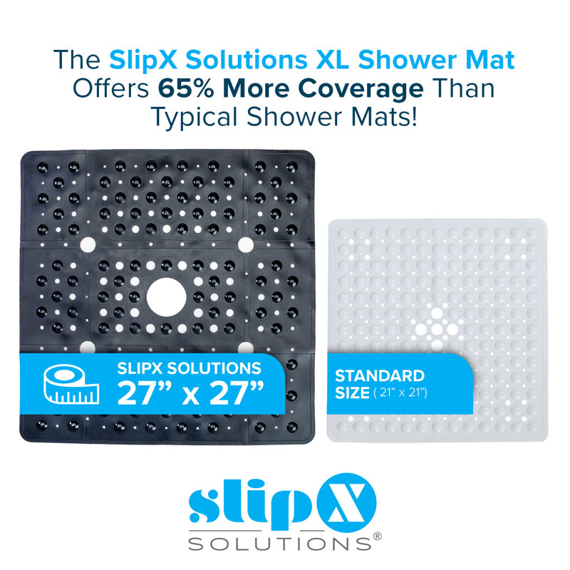 Buskerud Extra Large Shower Mat, Solid Black