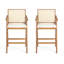 Tabouret de bar minimaliste moderne de 27 po avec siège en bois massif, structure en bois massif-1197435335