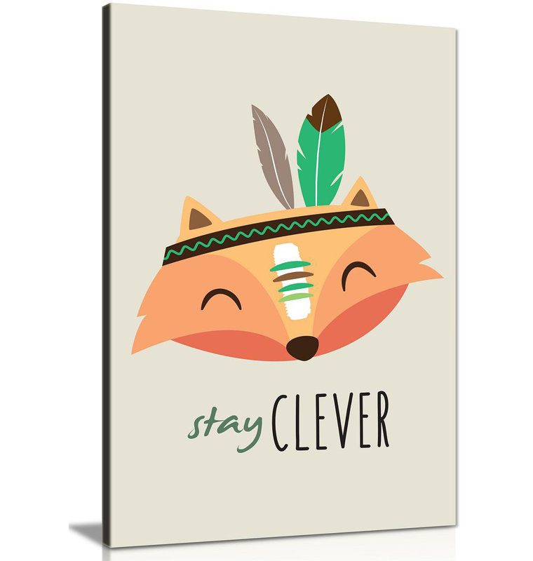 Cherokee Clever Fox - Wrapped Canvas Print, 31cm H x 46cm W