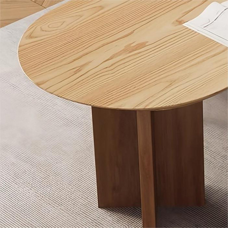 Simple Oval Solid Wood Dining Table Sets, 29.5"H x 70.8"L x 31.5"W