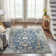 Jousha Oriental Power Loom Machine Woven Wool Area Rug in Blue/Gray