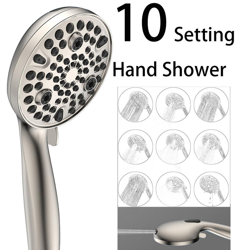 Dual Filtered Rain Shower Head Combo, Rainfall Shower Head And Showerhead With Filter, Brushed Nickel