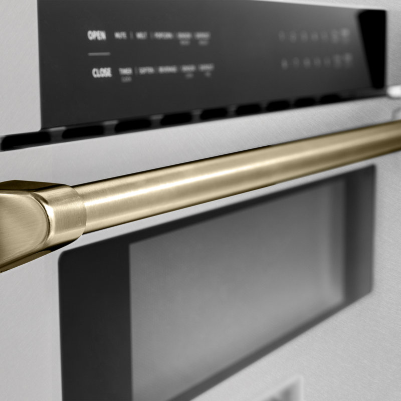 ZLINE Autograph Edition 30" 1.2 cu. ft. Built-In Microwave Drawer in Fingerprint Resistant Stainless Steel, Champagne Bronze