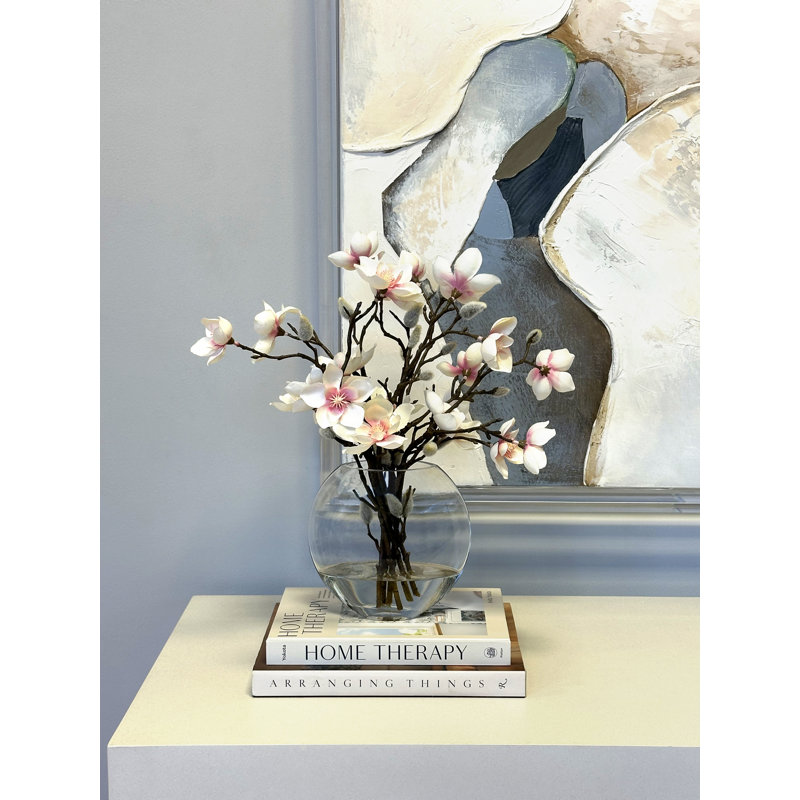 Organic Modern Butterfly Magnolia Arrangement