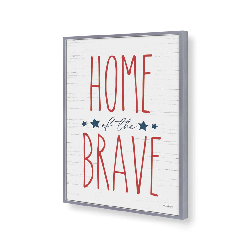 Impression sur toile Home of the Brave, Argent, L 36 x H 48, Impression encadrée