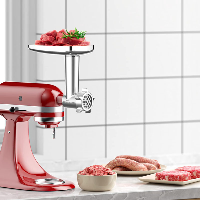 Hachoir à viande en métal avec 3 saucisses pour batteurs sur socle KitchenAid par GVode