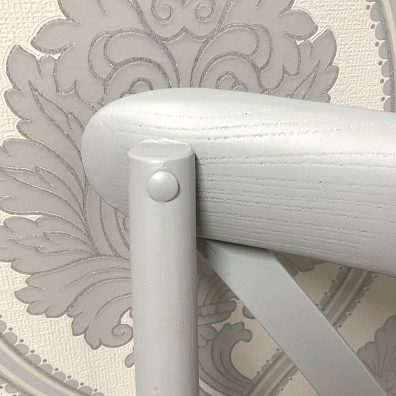 Arnulfo Cross Back Dining Chair, Hand-Finished Distressed Design, Stylish and Comfortable Seating for Any Room, Grey, 1