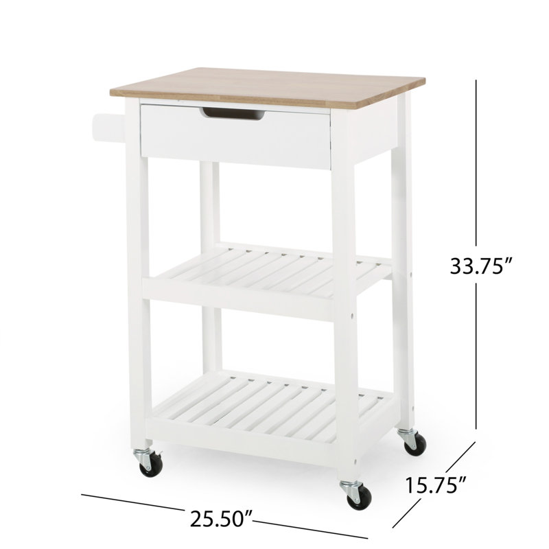 Versatile Kitchen Cart With Enhanced Functionality For Space Optimization, White
