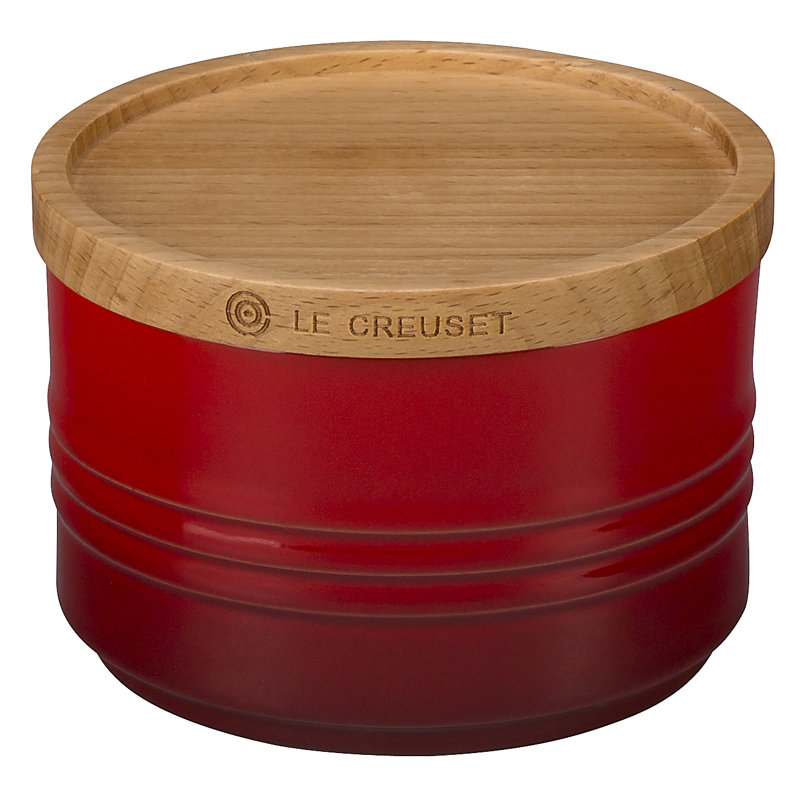 Metallics Kitchen Canister, Cerise, 8" H x 5.5" W x 5.5" D