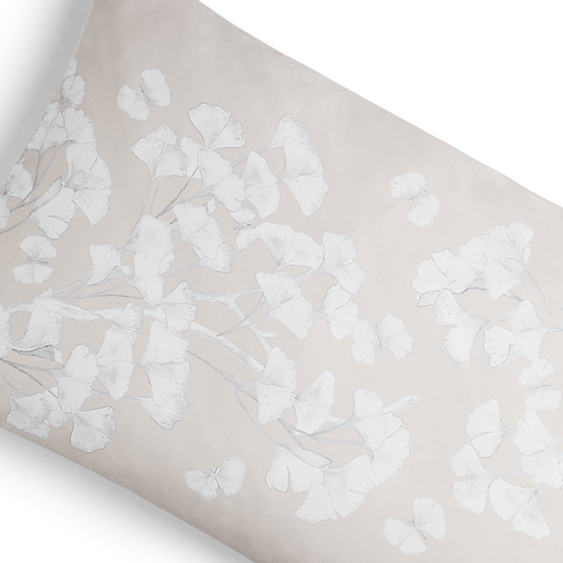Butterfly Gingko Shams, Standard, White;Stone