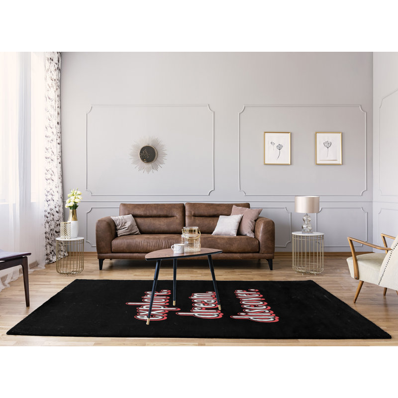 Tapis en poly-chenille style tableau noir look rêve discover, Rectangle 5 pi x 7 pi