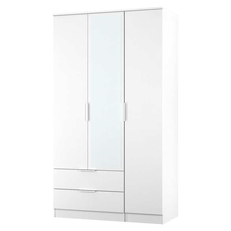 Biernat Triple Mirror Wardrobe with 2 Drawers
