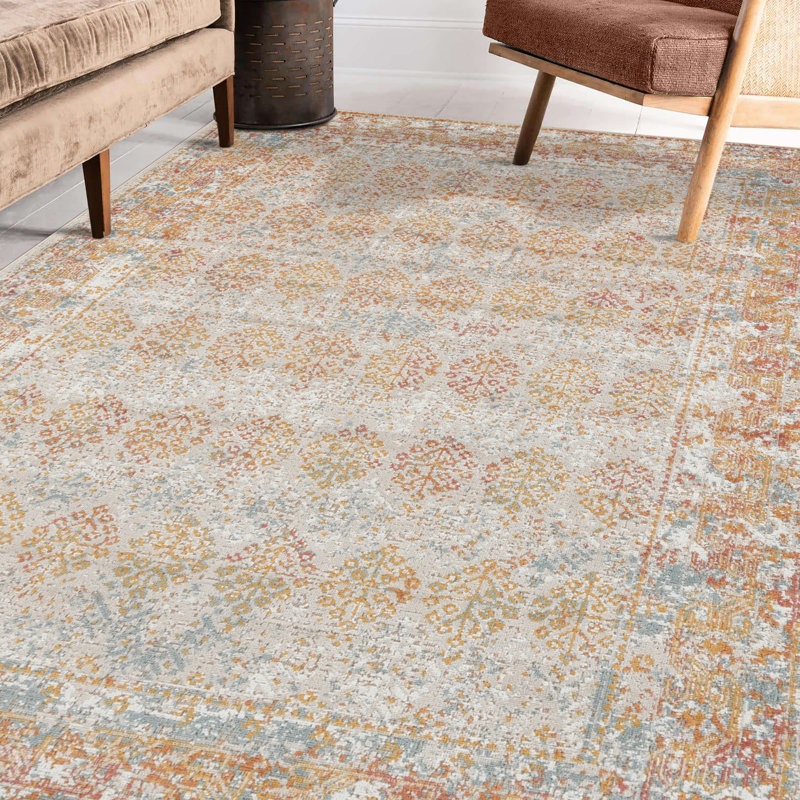 Kinslee Traditional Bordered Low Pile Performance Area Rug, Rectangle 2'2" x 3'