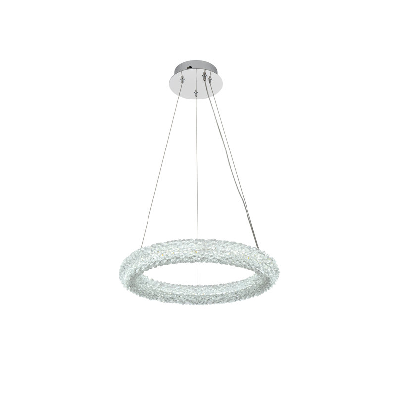 Lustre rond / ovale à intensité variable Brindalla, H 2,5 po x l 18 po x P 18 po, Chrome