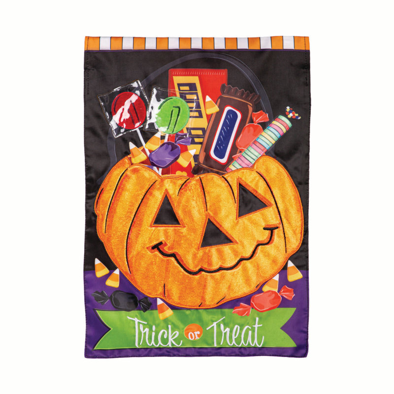 Drapeau d'Halloween seau de citrouille