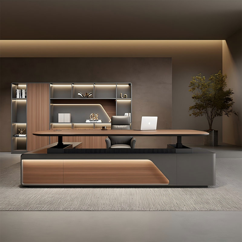Bureau de direction électrique 86,61 "à hauteur réglable intelligent, 47.24" H x 86.61" W x 35.43" D