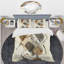 Gold Glam Squares IV - Ensemble de housse de couette à motif abstrait - Microfibre de polyester-38756930
