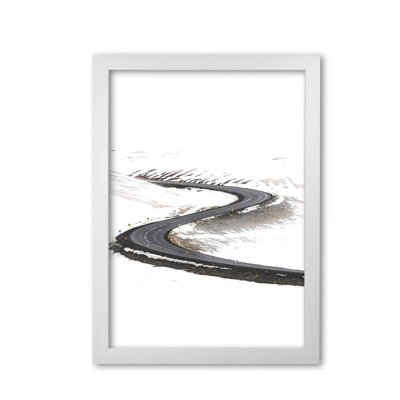 Snowy Road Pass Drawing Art Print By Pixy Paper by Pixy Paper - Single Picture Frame Print