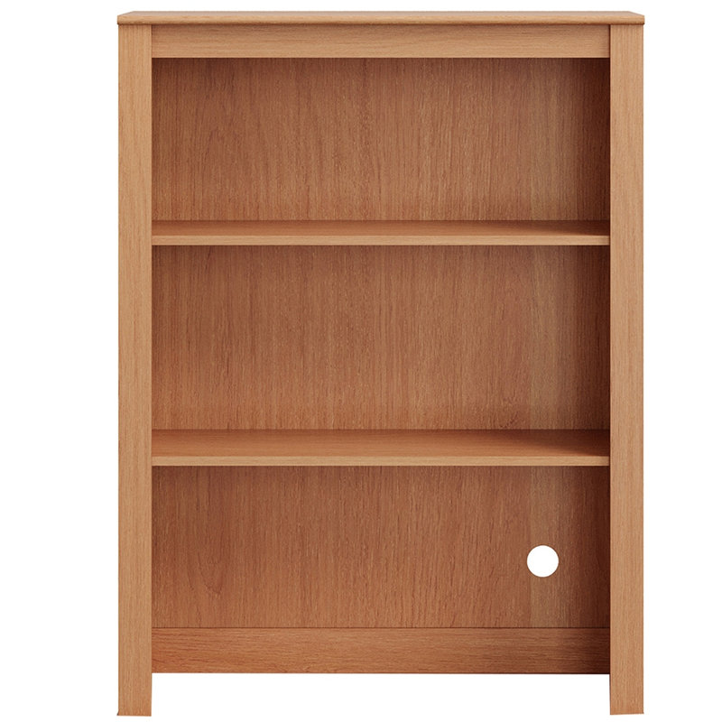 Bibliothèque à 3 niveaux avec tablette réglable et trou pour câble, noyer, Noyer