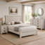 Ensemble de chambre pour grand lit, beige, bois noir, ensemble de 4 pièces avec 2 tables de chevet et commode