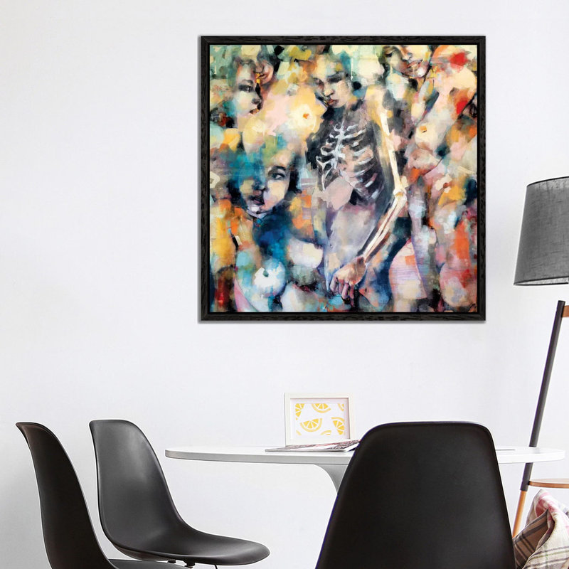 Impermanence 3-6-19 by Thomas Donaldson - Painting on Canvas, 93.98cm H x 93.98cm W x 3.81cm D, Black Floater Framed