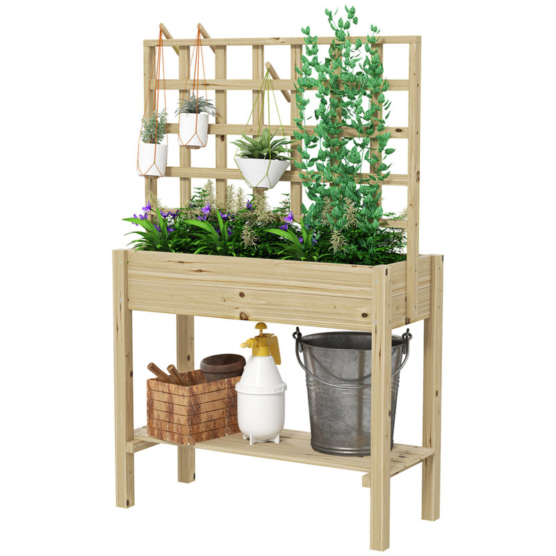 Lit de jardin? Jardinière galvanisée, jardin surélevé avec treillis