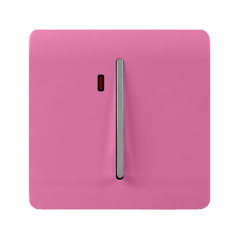 Trendi Switch 1 Gang 45 Amp Cooker Switch with Neon, Pink