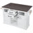 Kitchen Island with Drop Leaf, Power Outlet and 4 Door Shelves-489978780