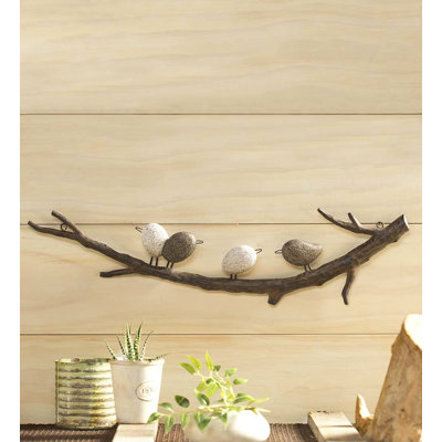 Décoration murale 4 oiseaux sur une branche