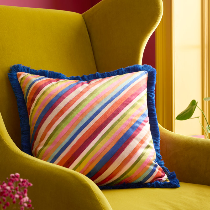 Darling Diagonal Stripe Striped Bright Cushion
