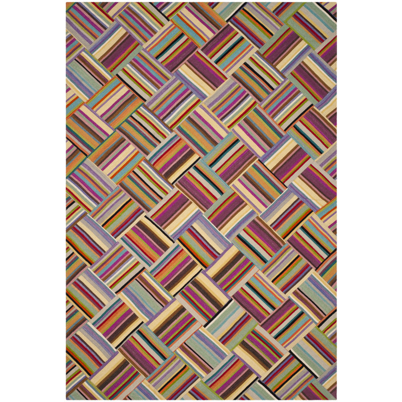 Straw Patch Multicolor Geometric Wool 6' x 9' Rug