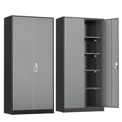 Steel Single Storage Cabinet with Lock ( 72'' H x 32'' W x 16'' D)