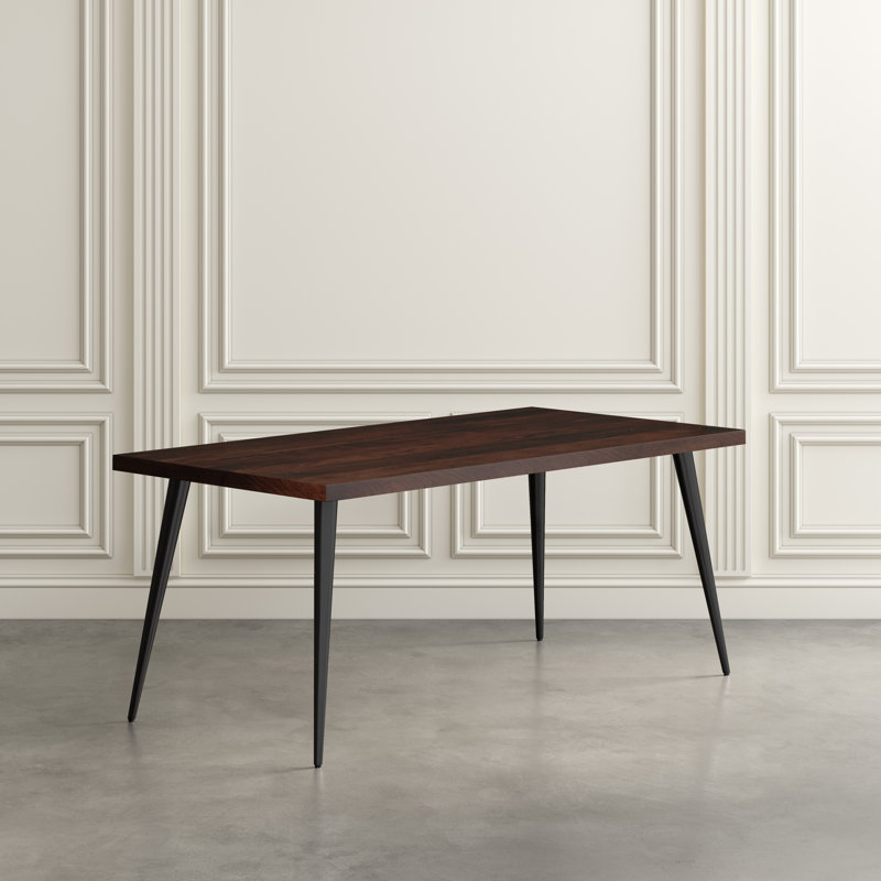 Keandria Prelude 42" Round Modern Solid Acacia Wood Dining Table, Dark Brown