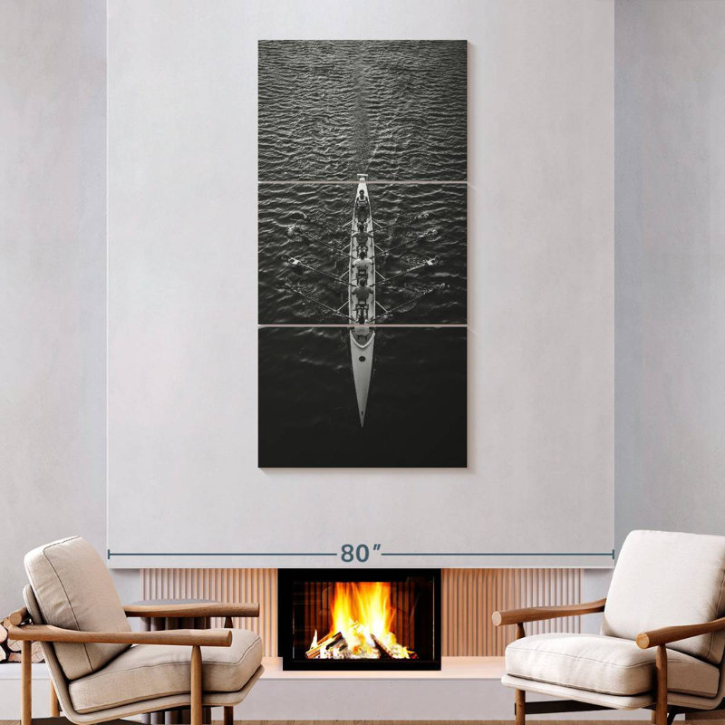 Équipe d'aviron, H 75 po x l 36 po