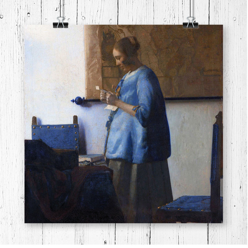 Johannes Vermeer - No Frame Painting, 40.64cm H x 40.64cm W