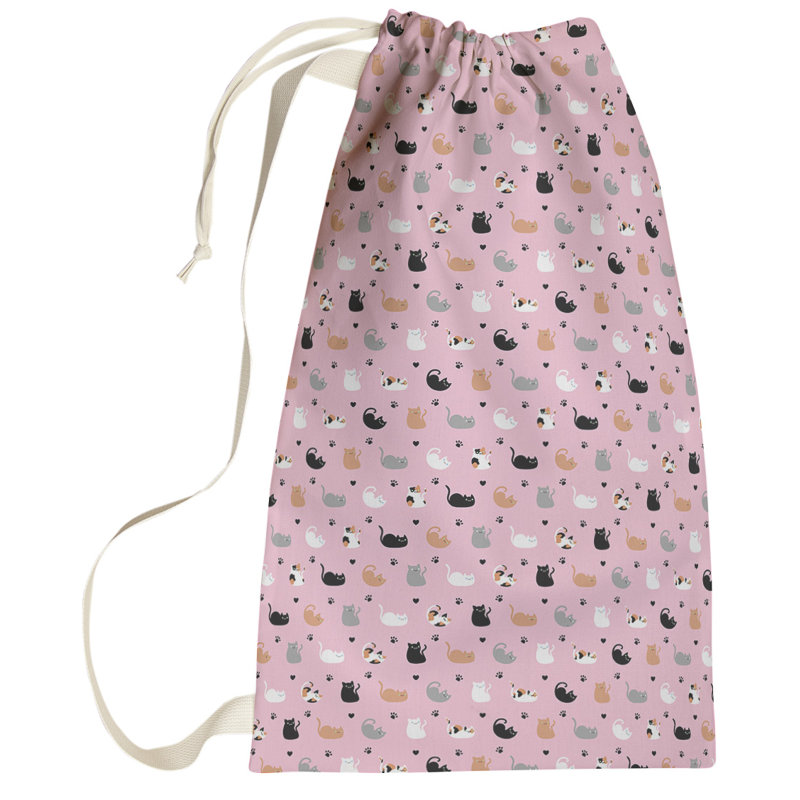 Kitterman Fabric Laundry Bag with Handles, Large (76.5" H x 29.5" W x 1.5" D), Pink
