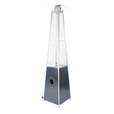 Unité de chauffage de patio en verre de quartz 40000BTU, flamme visuelle, porte d'accès, roues de mobilité réglables, appareil de chauffage homologué avec tube, effet de flamme, conception de porte, appareils mobiles, marchandise