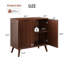 Buffet 32 "de large en noyer avec portes cannelées et tablettes réglables, crédence moderne noyer-160223553