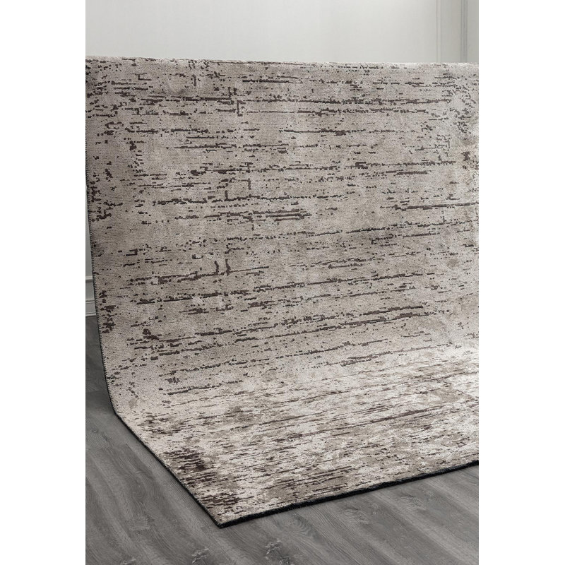 Allice Abstract Hand Loom Indoor / Outdoor Area Rug, Rectangle 5'3" x 7'6"
